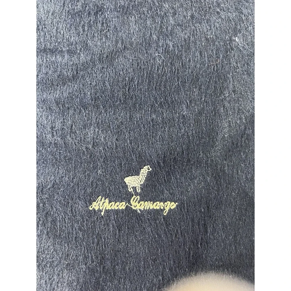 Alpaca‎ Camargo Navy Blue Scarf Authentic Genuine Alpaca Made In Peru
